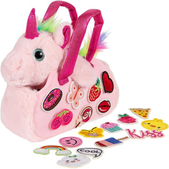 Other - Unicorn Plush Bag Purse Set 18pc Removable Patch Set Pink & Rainbow Details 4-7